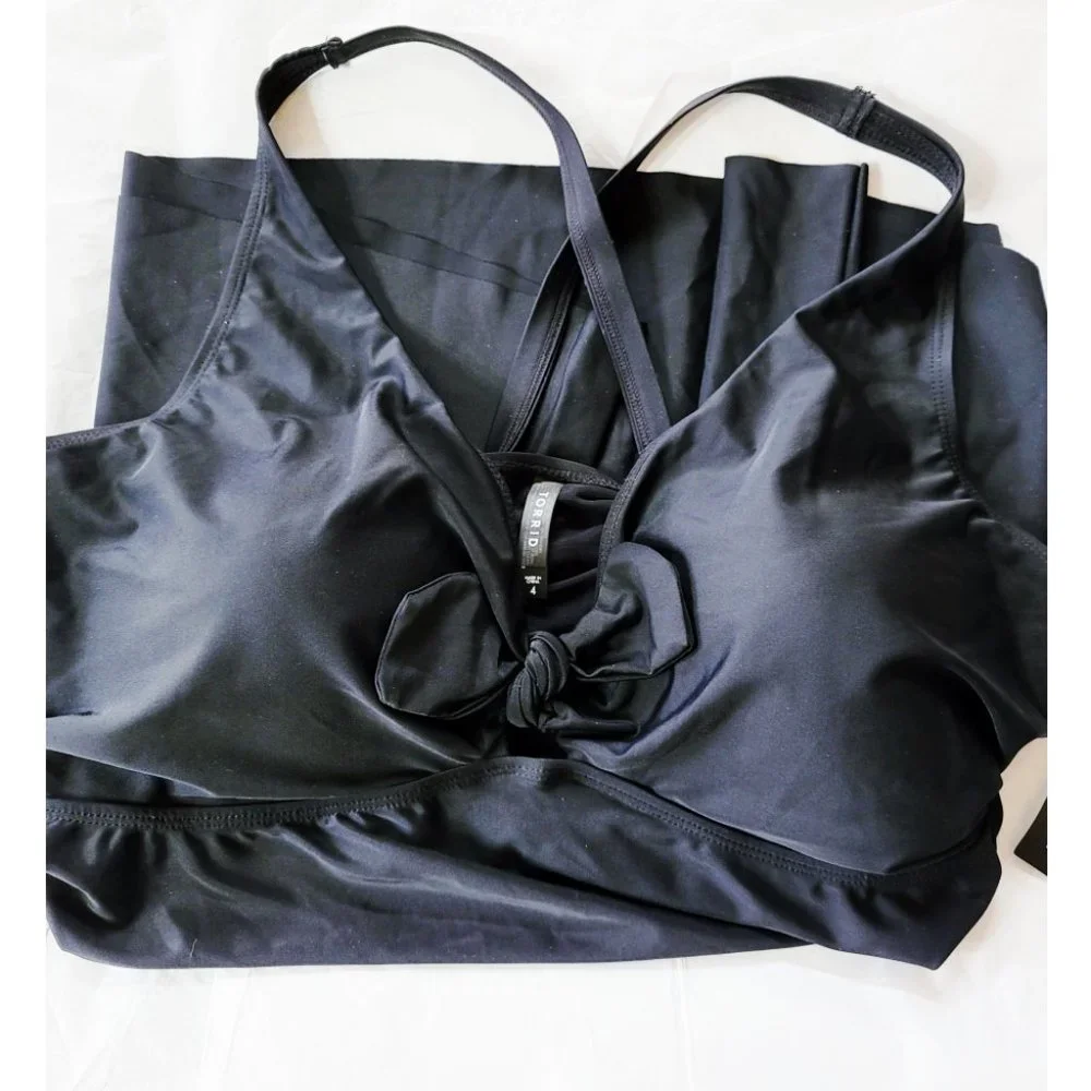 Torrid 4 Black Tankini Swim Top 4X 26 - Picture 6 of 10